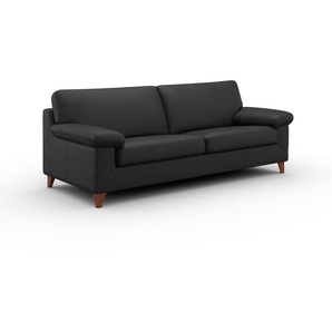3-Sitzer MACHALKE diego Sofas Gr. B/H/T: 225 cm x 84 cm x 98 cm, Leder COMFORT, schwarz (black comfort) 3-Sitzer Sofas mit weichen Armlehnen, Füße wengefarben, Breite 225 cm