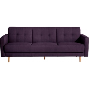 3-Sitzer MAX WINZER Jesper Sofas Gr. B/H/T: 224 cm x 84 cm x 82 cm, Samtvelours 20442, lila (purple) 3-Sitzer Sofas