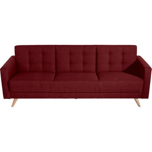 3-Sitzer MAX WINZER Julius Sofas Gr. B/H/T: 224 cm x 81 cm x 83 cm, Strukturwebstoff 16523, rot 3-Sitzer Sofas