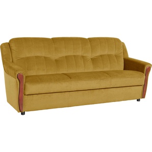 3-Sitzer MAX WINZER Trier Sofas Gr. B/H/T: 206 cm x 88 cm x 83 cm, Microfaser 24258, gelb (mais) 3-Sitzer Sofas inklusive Bettfunktion & Bettkasten, Breite 206 cm