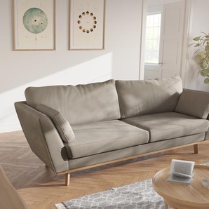 Sofa Mena Mikrofaser Beige 225x90 cm 3-Sitzer, 3 Sitzer