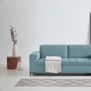 3-Sitzer OTTO PRODUCTS Grazzo Sofas Gr. B/H/T: 218 cm x 80 cm x 90 cm, Struktur (recyceltes Polyester), blau (eisblau) 3-Sitzer Sofas