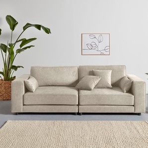 3-Sitzer OTTO PRODUCTS Grenette Sofas Gr. B/H/T: 244 cm x 77 cm x 100 cm, Struktur (recyceltes Polyester), beige 3-Sitzer Sofas Modulsofa, im Baumwoll-Leinenmix oder aus recycelten Stoffen