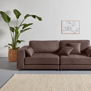 3-Sitzer OTTO PRODUCTS Grenette Sofas Gr. B/H/T: 244 cm x 77 cm x 100 cm, Struktur (recyceltes Polyester), braun 3-Sitzer Sofas