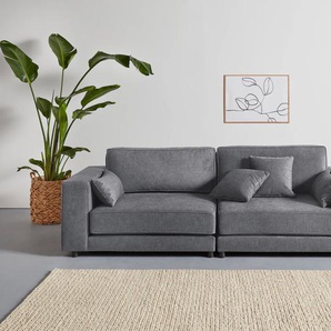 3-Sitzer OTTO PRODUCTS Grenette Sofas Gr. B/H/T: 244 cm x 77 cm x 100 cm, Struktur (recyceltes Polyester), grau (anthrazit) 3-Sitzer Sofas