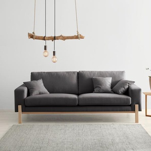 3-Sitzer OTTO PRODUCTS Hanne Sofas Gr. B/H/T: 237 cm x 86 cm x 88 cm, Baumwoll-/Leinenmix, grau (anthrazit) 3-Sitzer Sofas Verschiedene Bezugsqualitäten: Baumwolle, recyceltes Polyester
