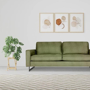 3-Sitzer PLACES OF STYLE Pinto Sofas Gr. B/H/T: 206 cm x 85 cm x 97 cm, Kunstleder, grün 3-Sitzer Sofas