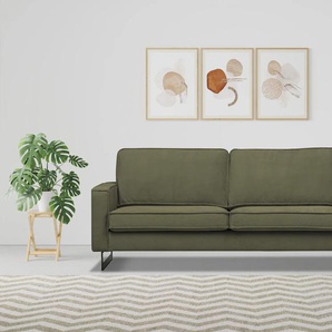3-Sitzer PLACES OF STYLE Pinto Sofas Gr. B/H/T: 236 cm x 85 cm x 97 cm, Kunstleder, grau (taupe) 3-Sitzer Sofas