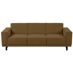 3-Sitzer PLACES OF STYLE Procida Sofas Gr. B/H/T: 220 cm x 78 cm x 91 cm, Struktur grob, gelb (senfgelb) 3-Sitzer Sofas in zwei unterschiedlichen Bezugsqualitäten erhältlich, auch Lederoptik