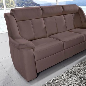 3-Sitzer SIT&MORE Basel Sofas Gr. B/H/T: 190 cm x 98 cm x 95 cm, Kunstleder SOFTLUX, braun (mokka) 3-Sitzer Sofas