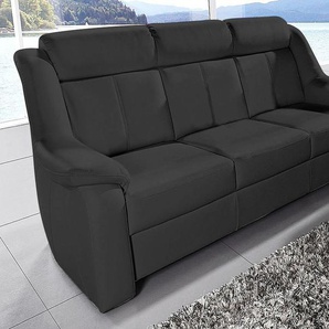 3-Sitzer SIT&MORE Basel Sofas Gr. B/H/T: 190 cm x 98 cm x 95 cm, Kunstleder SOFTLUX, schwarz 3-Sitzer Sofas