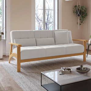 3-Sitzer SIT&MORE Billund Sofas Gr. B/H/T: 199 cm x 88 cm x 106 cm, Microfaser, ohne Schlaffunktion, silberfarben (silver) 3-Sitzer Sofas