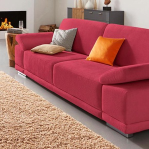 3-Sitzer SIT&MORE Coria Sofas Gr. B/H/T: 215 cm x 80 cm x 99 cm, Struktur fein, rot 3-Sitzer Sofas