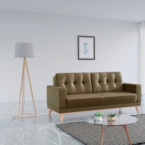 3-Sitzer SIT&MORE Lavida Sofas Gr. B/H/T: 215 cm x 90 cm x 97 cm, Microfaser, mit Kipper und Bettkasten, grün (olive) 3-Sitzer Sofas
