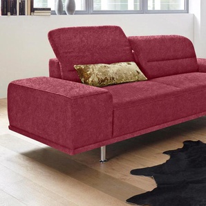 3-Sitzer SIT&MORE Mariola Sofas Gr. B/H/T: 212 cm x 93 cm x 130 cm, Luxus-Microfaser ALTARA NUBUCK, mit Federkern-mit Sitztiefenverstellung-mit Kopfteilverstellung, rot (bordeaux) 3-Sitzer Sofas mit Federkern, inklusive Sitztiefenverstellung