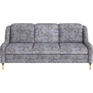 3-Sitzer SIT&MORE Orient Sofas Gr. B/H/T: 196 cm x 91 cm x 109 cm, Jacquard, ohne Kopfteilverstellung, silberfarben (silber) 3-Sitzer Sofas