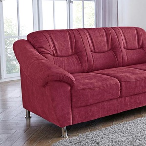 3-Sitzer SIT&MORE Salsa Sofas Gr. B/H/T: 202 cm x 86 cm x 90 cm, Luxus-Microfaser ALTARA NUBUCK, rot (bordeaux) 3-Sitzer Sofas mit Federkern