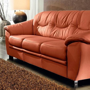 3-Sitzer SIT&MORE Savona Sofas Gr. B/H/T: 198 cm x 90 cm x 90 cm, Kunstleder SOFTLUX, mit Bettfunktion, orange (terrakotta) 3-Sitzer Sofas inklusive Federkern Bestseller