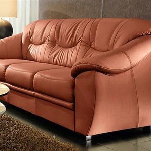 3-Sitzer SIT&MORE Savona Sofas Gr. B/H/T: 198 cm x 90 cm x 90 cm, Kunstleder SOFTLUX, ohne Bettfunktion, orange (terrakotta) 3-Sitzer Sofas inklusive Federkern