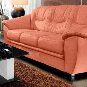 3-Sitzer SIT&MORE Savona Sofas Gr. B/H/T: 198 cm x 90 cm x 90 cm, Lu x us-Microfaser ALTARA NUBUCK, mit Bettfunktion, orange (terrakotta) 3-Sitzer Sofas inklusive Federkern