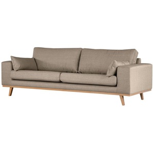 3-Sitzer Sofa Grau Strukturstoff Otrera 237 x 81 x 88cm Buche Hell Modern