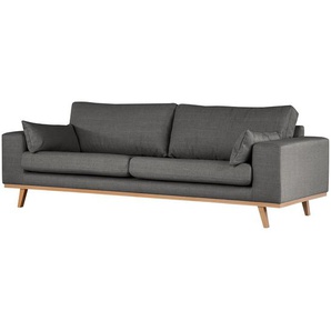 3-Sitzer Sofa Grau/Dunkelgrau Strukturstoff Otrera 237 x 81 x 88cm Buche Hell Modern