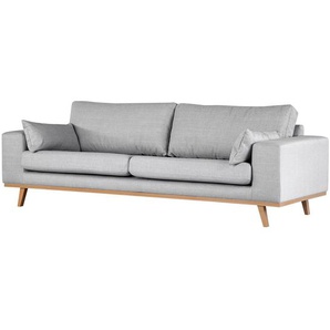 3-Sitzer Sofa Grau Strukturstoff Otrera 237 x 81 x 88cm Buche Hell Modern