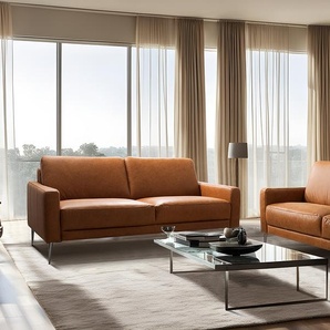 3-Sitzer Sofa Braun Echtleder Arelia 187 x 85 x 92cm Modern