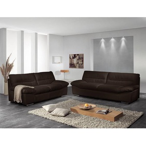 3-Sitzer Sofa Doug Braun/Dunkelbraun Echtleder 231 x 87 x 100cm Modern Echtleder Dunkelbraun