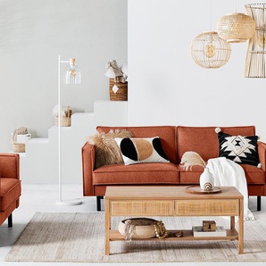 3-Sitzer Sofa Orange Webstoff Maila 207 x 81 x 96cm Retro