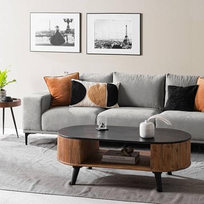 3-Sitzer Sofa Grau/Grau Microfaser Hoku 246 x 78 x 91cm Modern