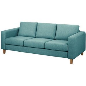 3-Sitzer Sofa Türkis Webstoff Lark 214 x 86 x 90cm ohne Schlaffunktion Skandi