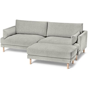 3-Sitzer-Sofa mit Hocker - braun -