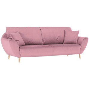 3-Sitzer-Sofa, Rosa, Textil, Uni, 235x77x95 cm, Stoffauswahl, Wohnzimmer, Sofas & Couches, Sofas, 3-Sitzer Sofas