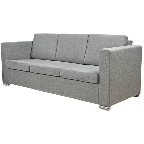 3-Sitzer-Sofa Stoff Hellgrau
