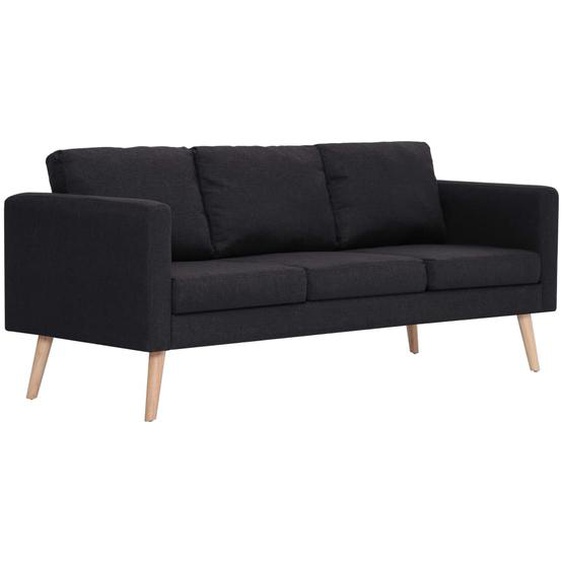 3-Sitzer-Sofa Stoff Schwarz