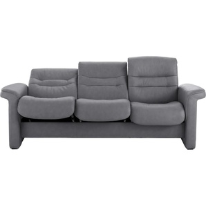 3-Sitzer STRESSLESS Sapphire Sofas Gr. B/H/T: 209 cm x 86 cm x 80 cm, Leder BATICK, Low Back-mit Relaxfunktion, grau (grey batick) 3-Sitzer Sofas