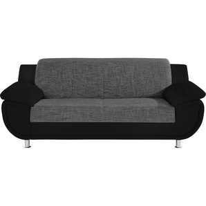 3-Sitzer TRENDMANUFAKTUR Sofas Gr. B/H/T: 207 cm x 85 cm x 94 cm, Kunstleder SOFTLUX-Struktur, Mit Federkern, schwarz-weiß (schwarz, schwarz, weiß) 3-Sitzer Sofas