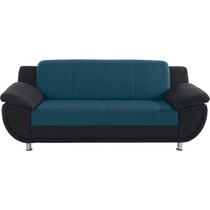 3-Sitzer TRENDMANUFAKTUR Sofas Gr. B/H/T: 207 cm x 85 cm x 94 cm, Material, Ohne Federkern, schwarz (schwarz, petrol) 3-Sitzer Sofas