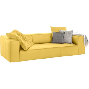 3-Sitzer W.SCHILLIG around-the-block Sofas Gr. B/H/T: 260 cm x 66 cm x 104 cm, Longlife Xtra-Leder Z69, gelb (lemon z69) 3-Sitzer Sofas