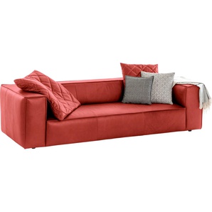 3-Sitzer W.SCHILLIG around-the-block Sofas Gr. B/H/T: 260 cm x 66 cm x 104 cm, Longlife Xtra-Leder Z69, orange (red z69) 3-Sitzer Sofas