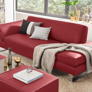 3-Sitzer W.SCHILLIG taboo Sofas Gr. B/H/T: 232 cm x 76 cm x 91 cm, Longlife Xtra-Leder Z59, mit Armlehnenverstellung, rot (ruby red z59) 3-Sitzer Sofas