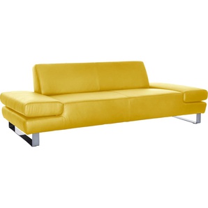 3-Sitzer W.SCHILLIG taboo Sofas Gr. B/H/T: 232 cm x 76 cm x 91 cm, Longlife Xtra-Leder Z69, mit Armlehnenverstellung, gelb (lemon z69) 3-Sitzer Sofas