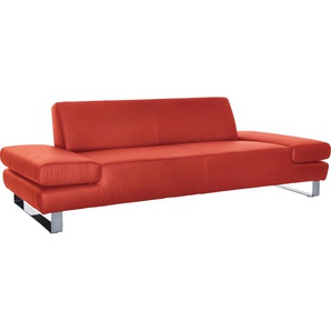 3-Sitzer W.SCHILLIG taboo Sofas Gr. B/H/T: 232 cm x 76 cm x 91 cm, Longlife Xtra-Leder Z69, mit Armlehnenverstellung, orange (red z69) 3-Sitzer Sofas