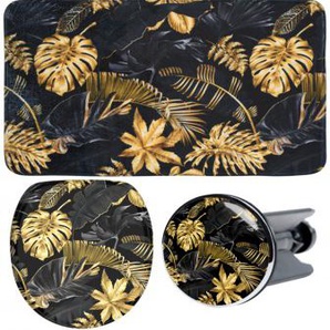 3-teiliges Badezimmer Set Golden Leaves
