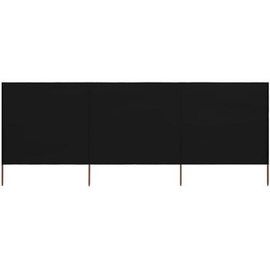 3-teiliges Windschutzgewebe 400 x 160 cm Schwarz