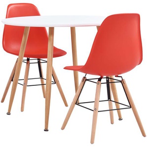 3-tlg. Essgruppe Kunststoff Rot