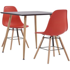 3-tlg. Essgruppe Kunststoff Rot
