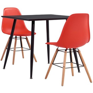 3-tlg. Essgruppe Kunststoff Rot