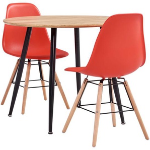 3-tlg. Essgruppe Kunststoff Rot